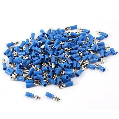 

200 Pcs FDD2-187 2.3mm Dia Bolt Blue Pre Insulated Spade Crimp Terminals