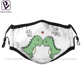 

Dino Mouth Face Mask Dino Love Hug Me Facial Mask Cool Fashion with 2 Filters for Adult