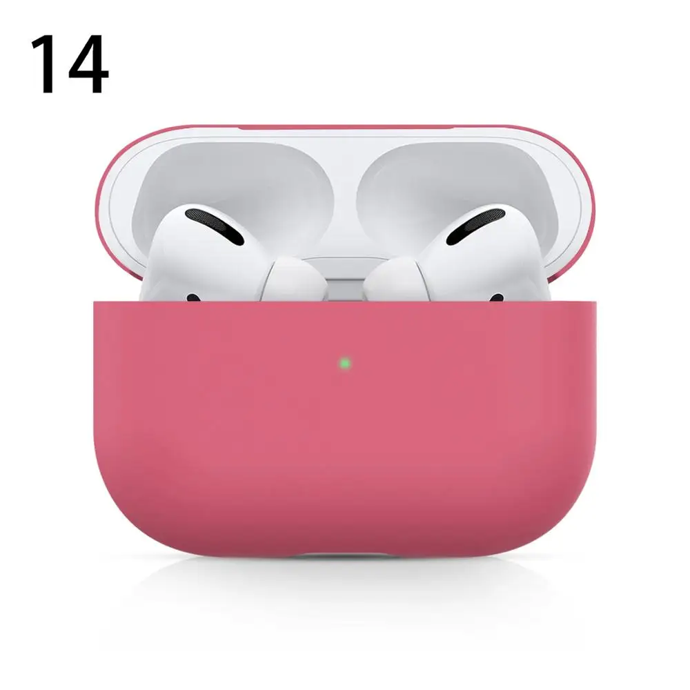 14.Rose Red Силиконовый чехол для наушников для Apple Airpods Pro Чехол для AirPods 3 bluetooth беспроводная зарядная коробка для Airpods защитный чехол - Цвет: 14.Rose Red