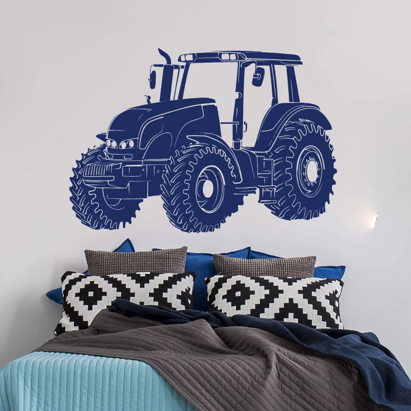 Large Tractor Truck Farm Wall Sticker Kids Room Bedroom Tractor Car Farmhouse Wall Decal Playroom Vinyl Decor (2)