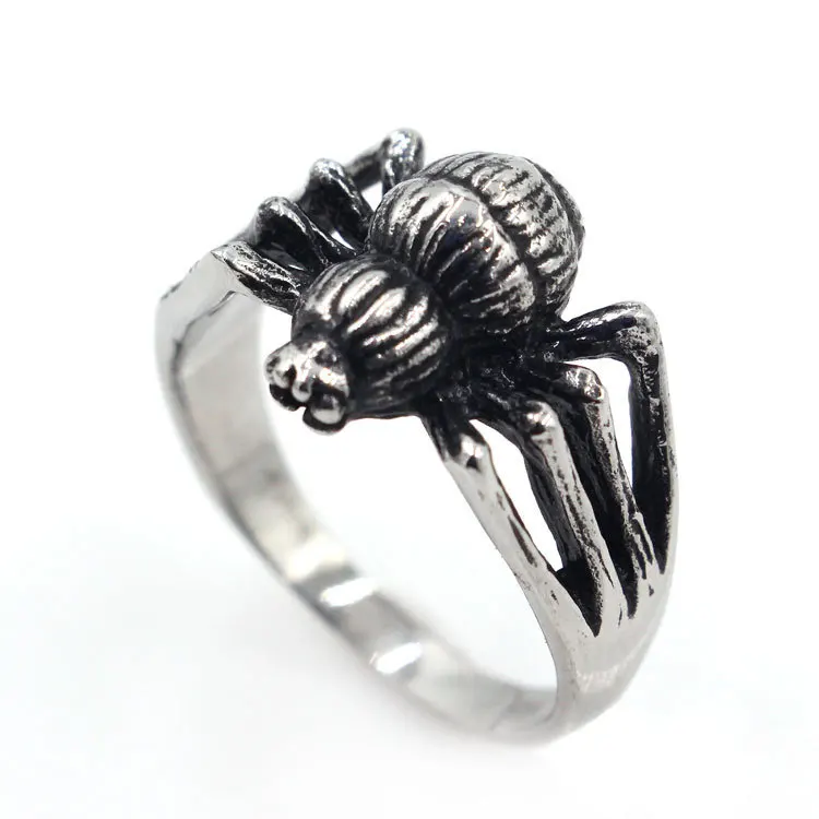 

Vintage Stainless Steel Spider Rings Motorcycle Party Steampunk Hip Hop Cool Gothic Style Biker Finger Rings for Men Jewelry