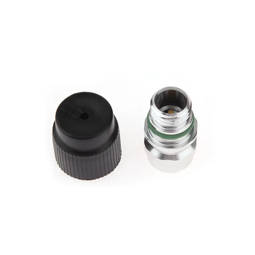 High Side A/C Service Charge Port Ball Valve Cores With Caps Auto Air Conditioner System Repair Accessory For GM VW 5Pcs air conditioning valve core air conditioning charging port caps