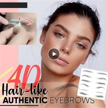 

4D Hair like Authentic Eyebrows Water-based Brow Stickers Waterproof Lasting Bionic Eyebrow Tattoo Sticker False Eyebrows