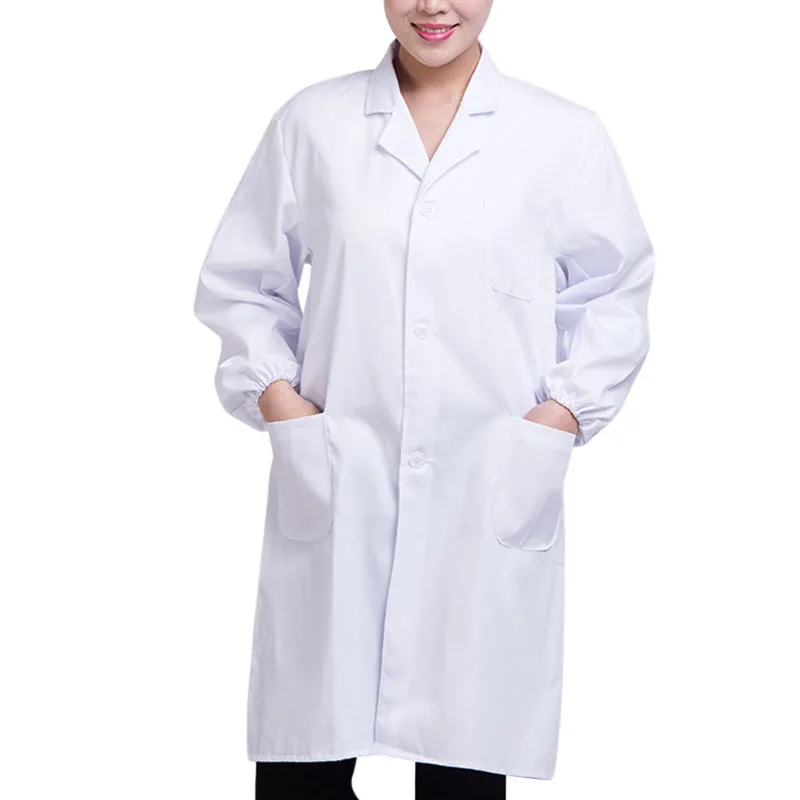 Unisex White Doctors Lab Coat Hygiene Medical industrial School Nurse Laboratory 