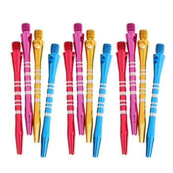 

12pcs 52mm Thread 4.5mm Premium Alloy Re-Grooved Dart Stems Shafts - Multi-color
