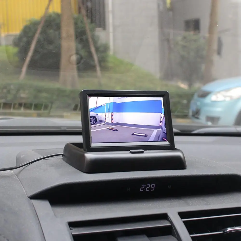 SMALUCK DC12V 24V 4PIN 4 3 дюймов складной TFT LCD Реверсивный фотоэлемент для автомобиля