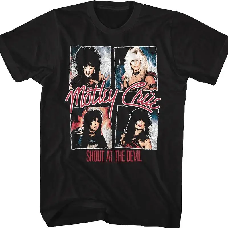 Кричать на дьявола с надписью Mötley Crüe футболка Классический Стиль футболка победитель футболка Для мужчин брендовая одежда