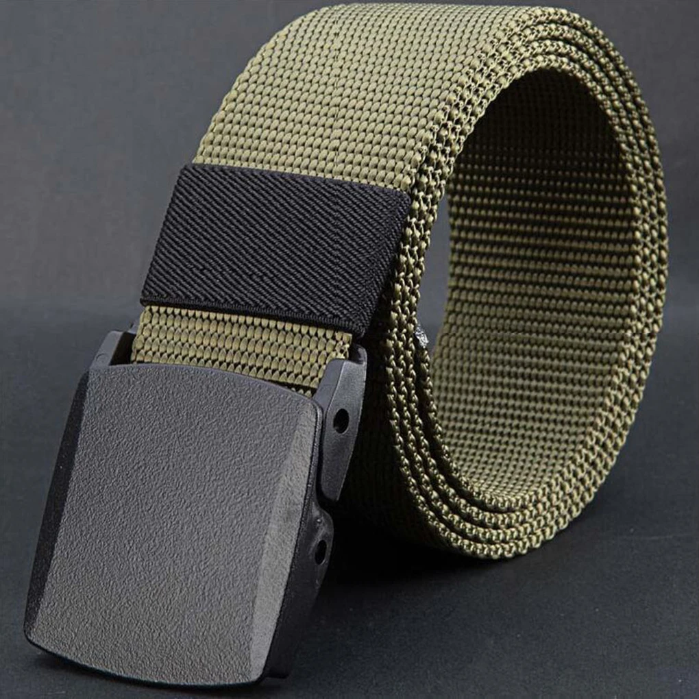 mens black belt Military Men Belt Army Belts Adjustable Belt Men Outdoor Travel Tactical Waist Belt with Plastic Buckle for Pants 130CM 140CM cool belts for men