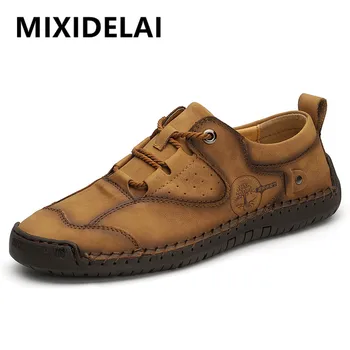 

New Spring Casual Shoes Men Fashion Loafers Men Leather Driving Shoes Soft Moccasins Flats Footwear Men Shoes Big Size 38-48