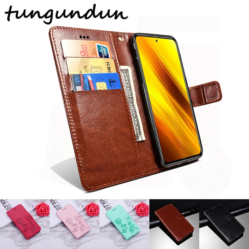Защитный чехол для Xiaomi Poco X3 NFC подставка из искусственной кожи с откидной крышкой