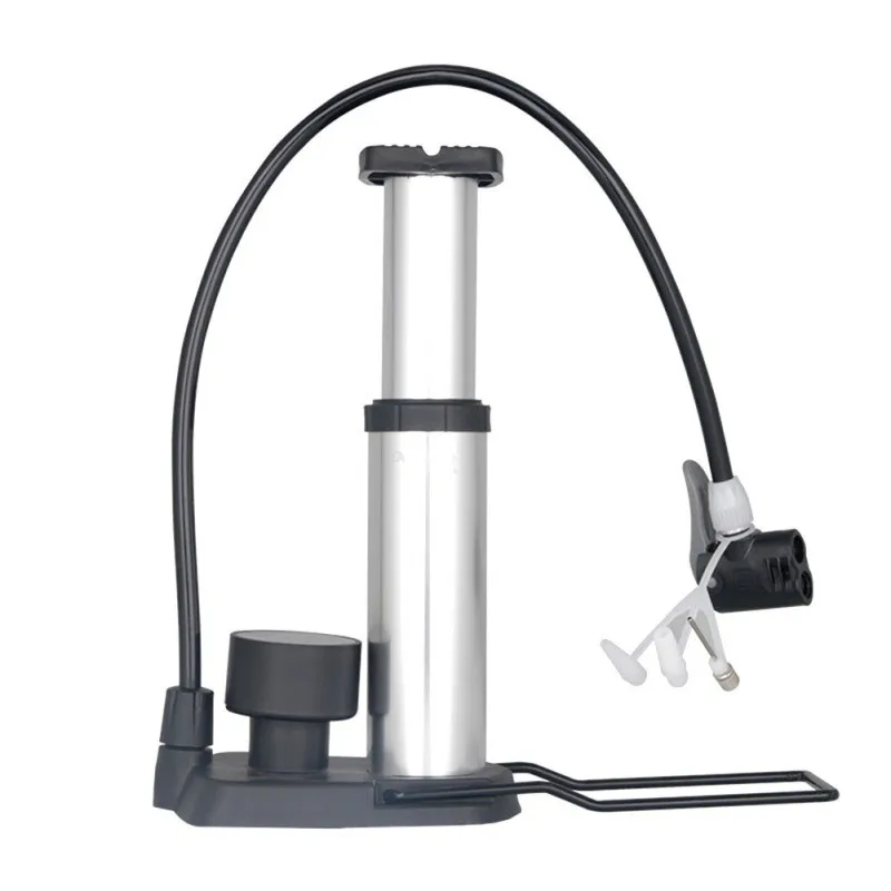 Bicycle Pump 160PSI Instrument Pedal Portable Floor Air Inflator External Hose Repair Tool For Presta Schrader PMP014