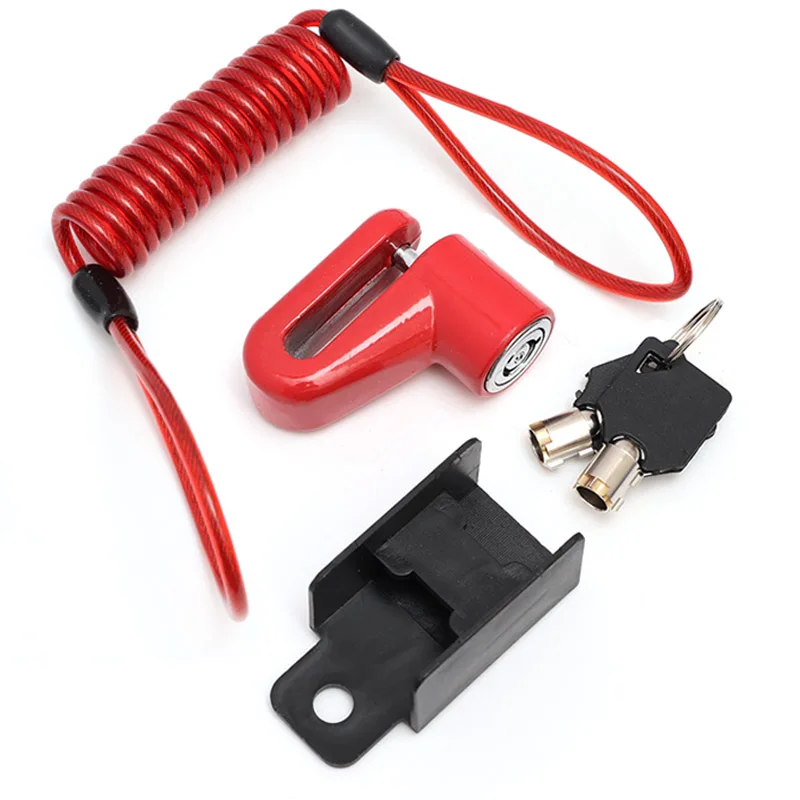 Goldmiky Lucchetto Antifurto Per Freno A Disco In Acciaio Per Xiaomi Mijia M365 E Scooter Elettrici, Con Cavo Di Promemoria E Supporto