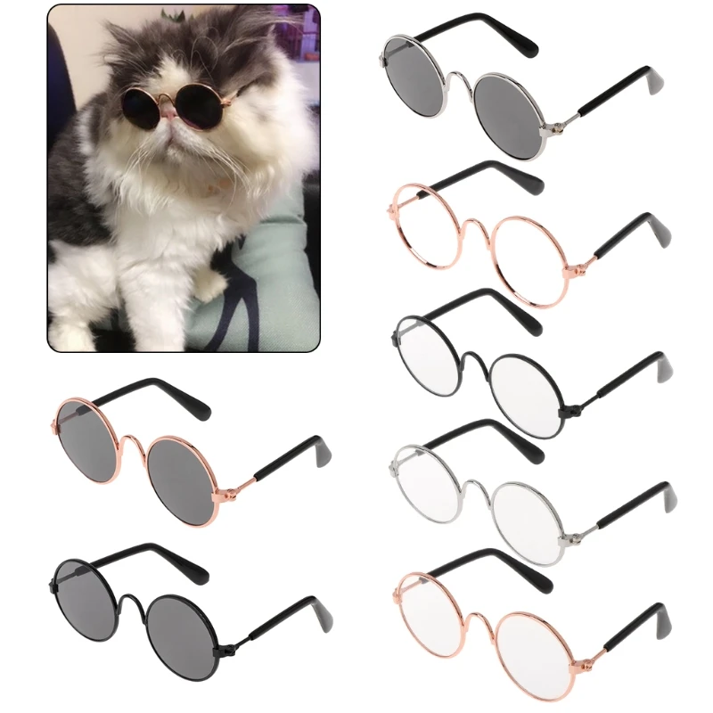Очки для домашних животных, круглые солнцезащитные очки, забавные модные реквизиты, товары для собак и кошек