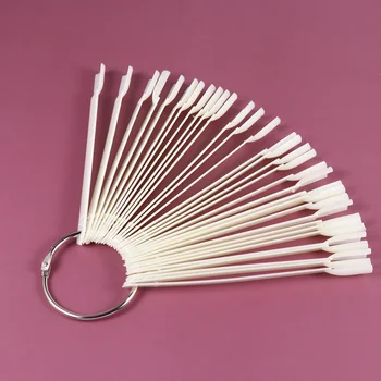 

3 Bags of False Nail Tips Display Board Fan Shaped Nail Polish Color Card Manicure Tool (Black)