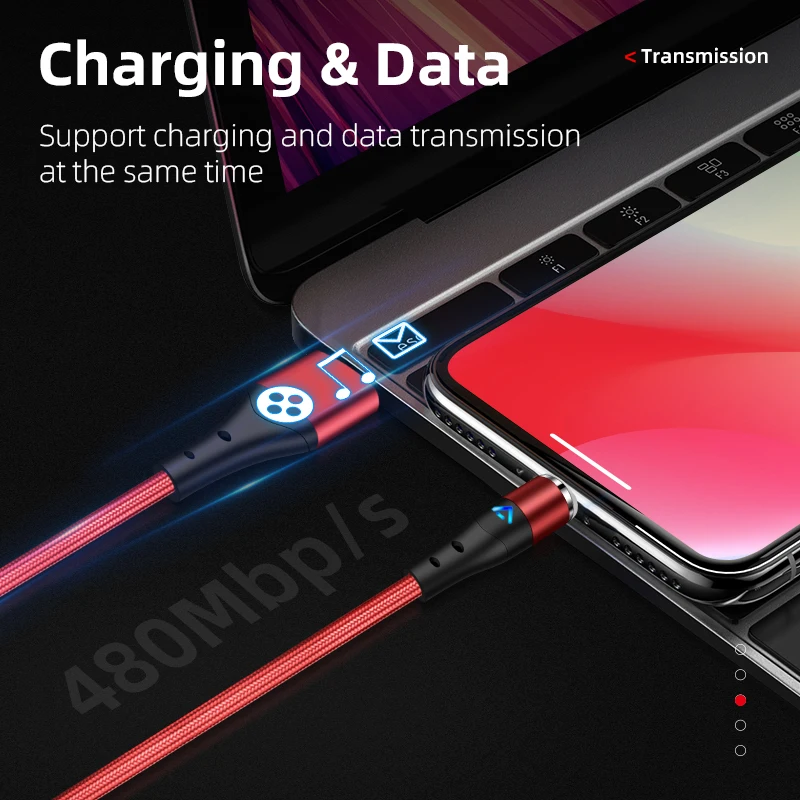 BMQ USB кабель для передачи данных, мобильный телефон usb кабель для зарядки многофункциональный 3 в 1 кабель для передачи данных Android/iOS/type-c, 3 А Быстрая зарядка-1 м