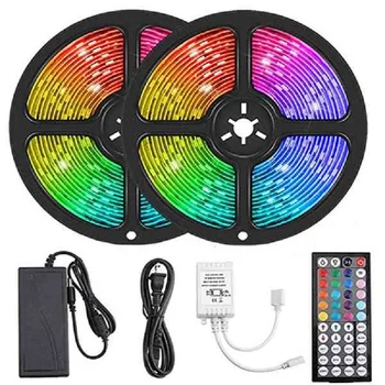 

LED Strip 10M 300LED Strip SMD 5050 Waterproof Flexible RGB Strip with 44-Key Infrared Remote Control for Home Decoration US Plu