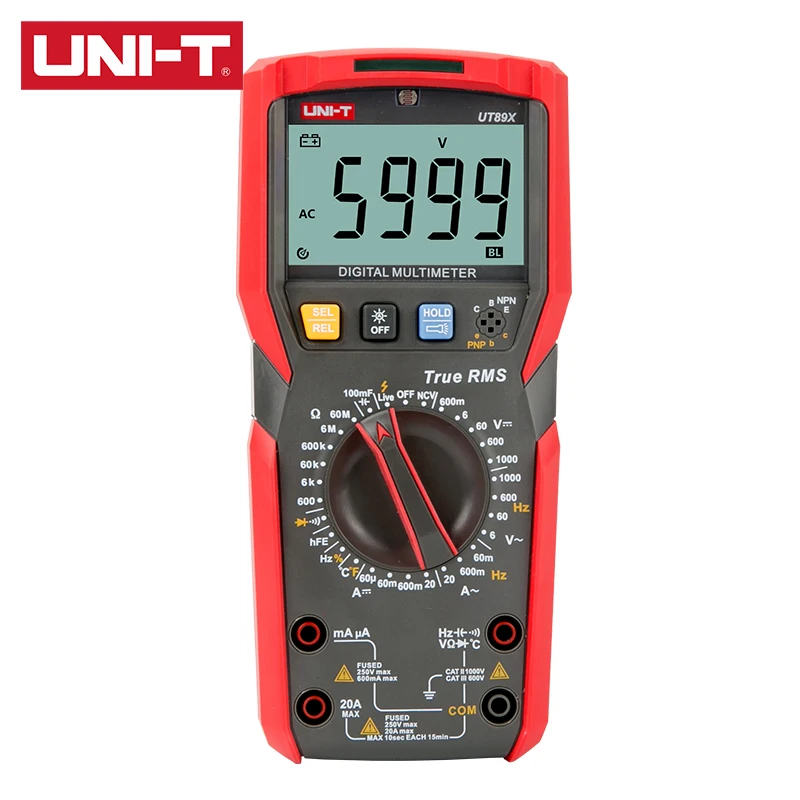 UNI-T UT89X UT89XD Цифровой мультиметр True RMS AC/DC Voltmete светодиодный NCV профессиональная