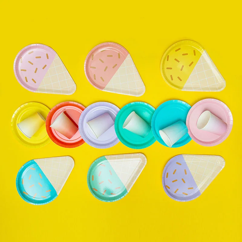 40 * шт сплошной Цвет одноразовая посуда детская Праздничная вечерние Baby Shower