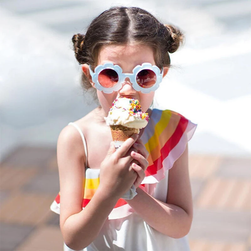 

New sunflowers children's sunglasses lovely round frame sunglasses for both boys and girls