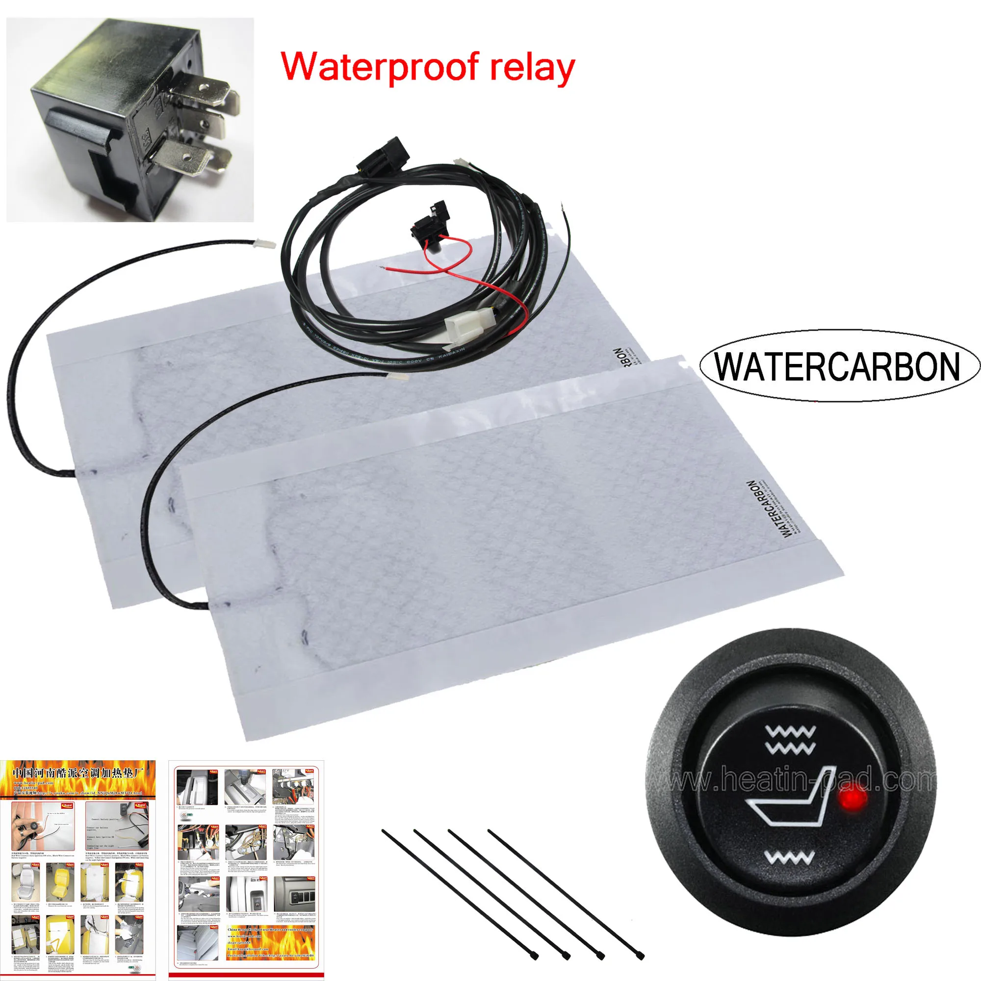 12vcarbon Fiber Universal Heated Seat Heating Heater Pads Car High/low