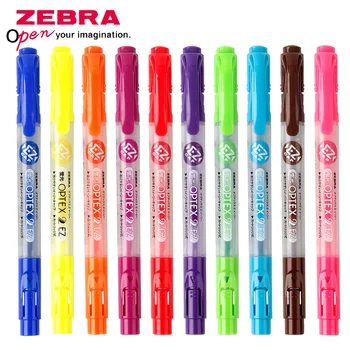 

ZEBRA WKT11 OPTEX 2EZ Pressing Cap Double-Headed Fluorescent Marker Focusing Double-headed Design Color-resistant Ink