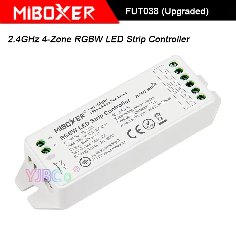 Miboxer 2,4 GHz 4-зона, RGBW светодиодный светильник, FUT038(модернизированный) DC12V~ 24V Светодиодная лампа RGBW