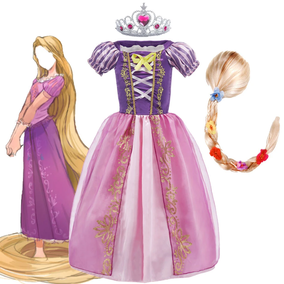 invención oxígeno Prohibir Vestido de Rapunzel para niñas pequeñas, disfraz de princesa para niños,  ropa de fiesta de Navidad, Halloween, 2 10 años|Vestidos| - AliExpress