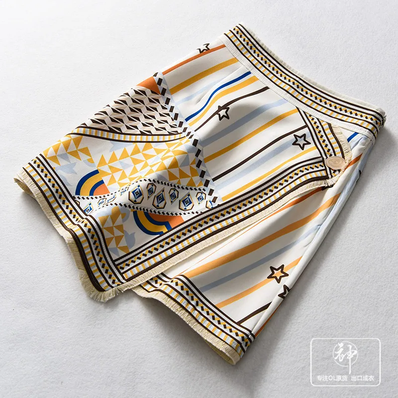 

A Generation of 2019 Spring New Products Literature And Art Retro Irregular Tassels Joint Skirt Short Skirt Entity