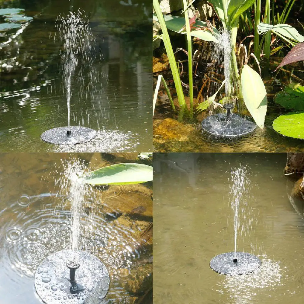 Мини фонтан на солнечной батарее Круглый источник воды домашний водный