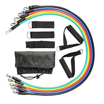 

New 12Pcs Resistance Bands Set Yoga Exercise Fitness Band Rubber Loop Tube Bands Gym Fitness Exercise Pilates Yoga Brick