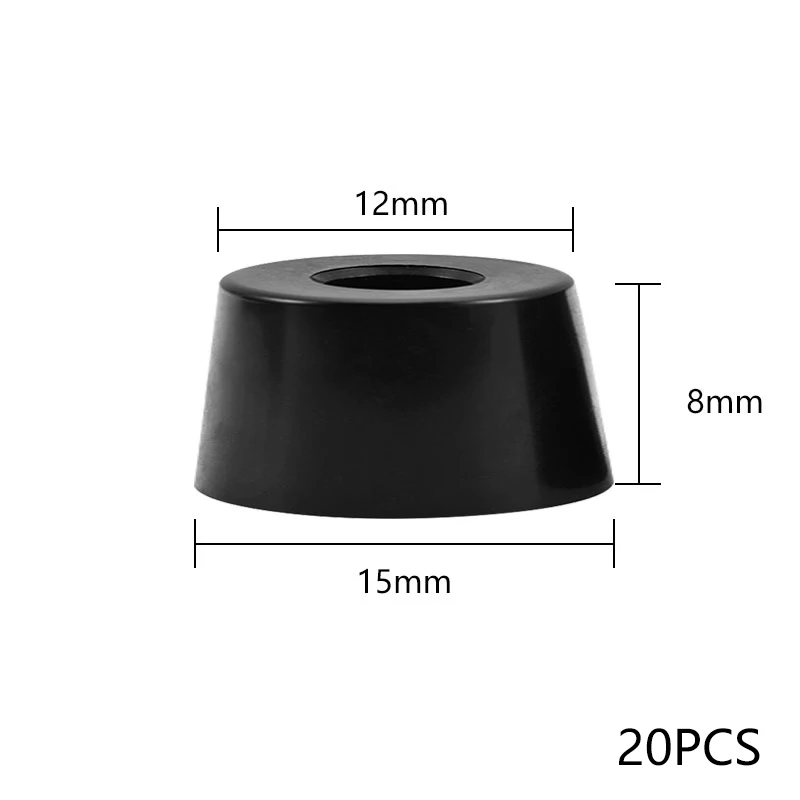 20pcs Black Rubber Table Chair Feet Pads With Steel Washer Non-slip Furniture Leg Pads Tile Floor Protectors Wholesale