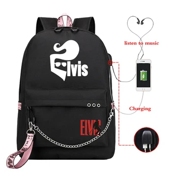 

Mochila Feminina Usb Charge Travel Backpack Women ELVIS Presley Small Bagpack School Bags for Teenage Girls Laptop Backpack Kids