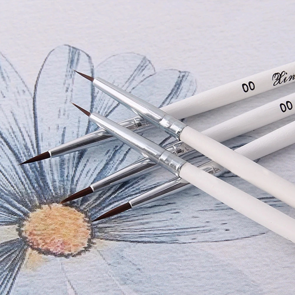 6Pcs/Set Fine Hand-painted Thin Hook Line Pen Drawing Art Pen #0 #00 #000 Paint Brush Art Supplies Nylon Brush Painting Pen