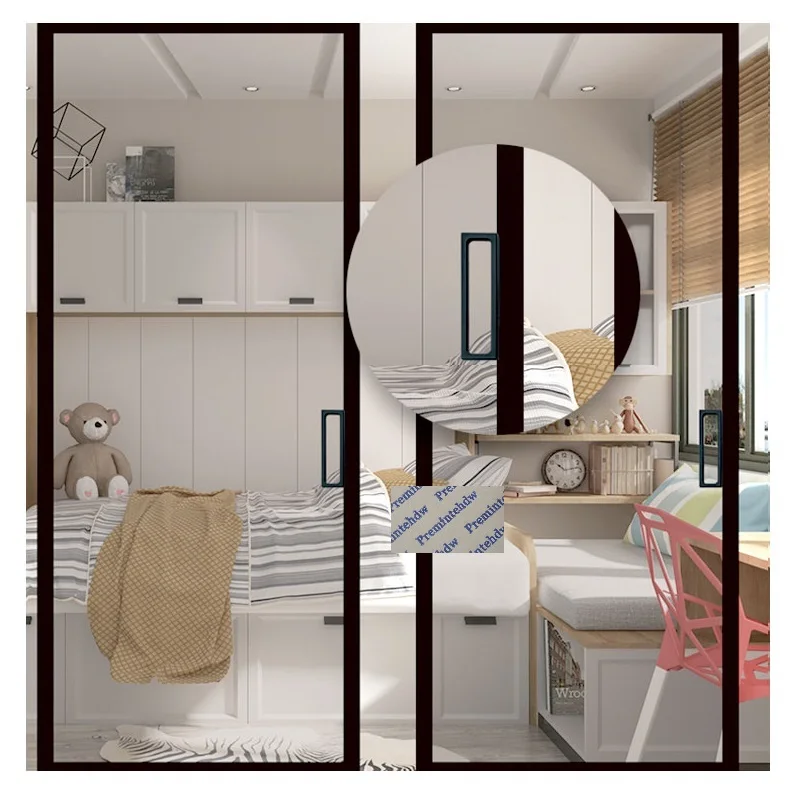 2Pcs Zinc Alloy White Black Consice Rectangle Finger Pull For Sliding Glass Door Closet Window