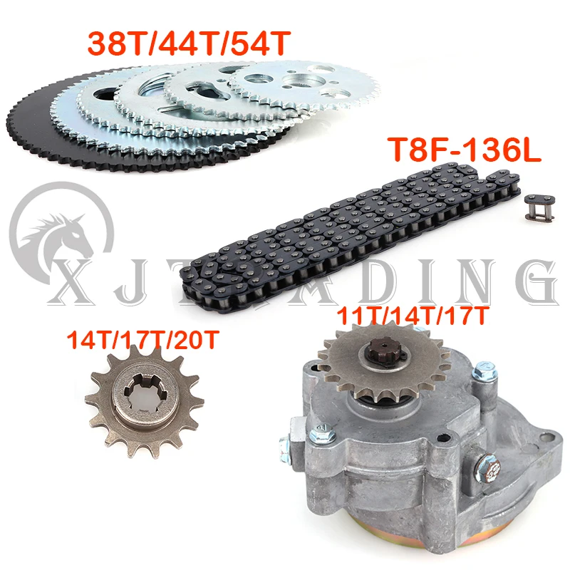 T8F барабан сцепления коробка передач Звездочка с цепью для 33cc 43cc 49cc Ty Rod II Go Kart Mini