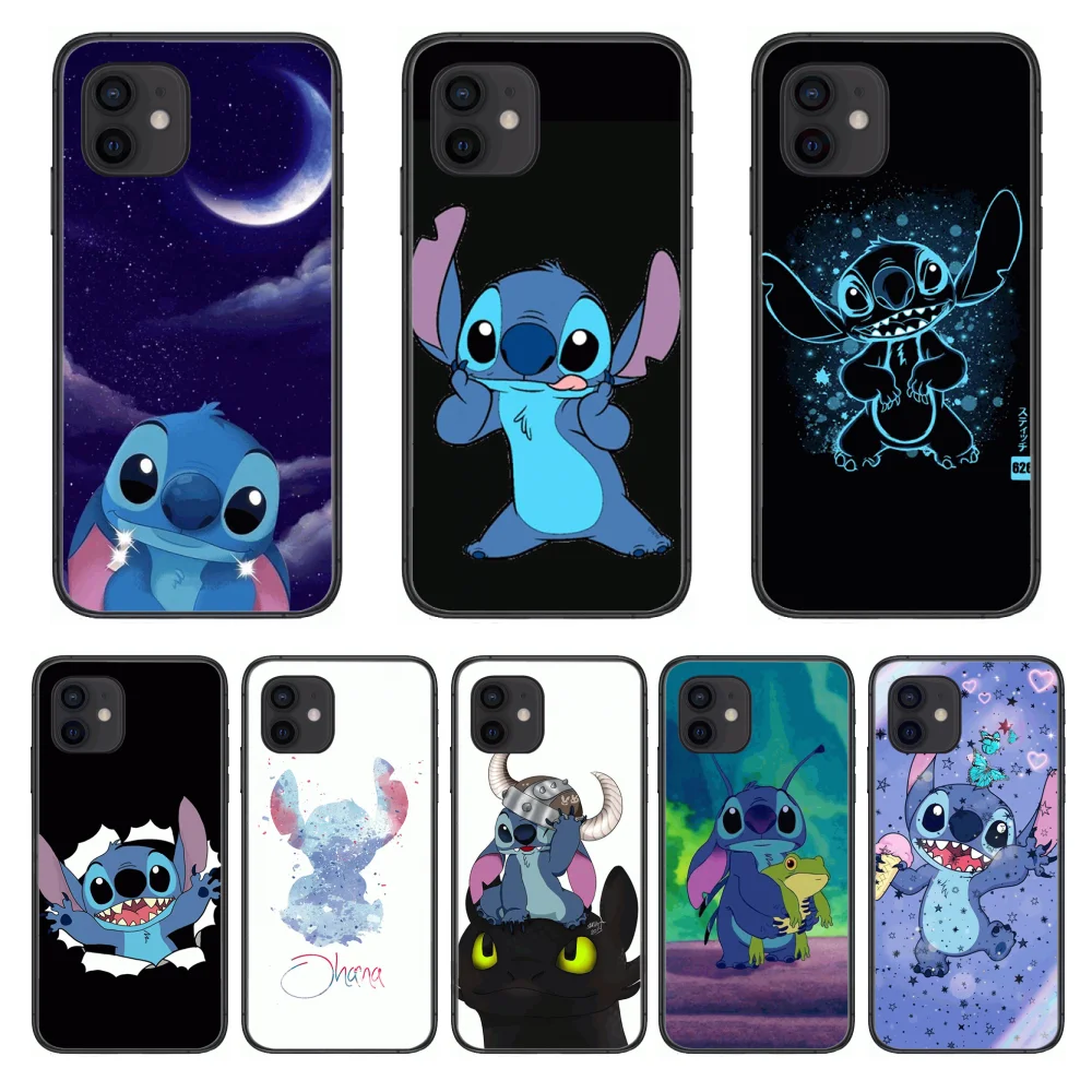 Stitch Style Phone Case cover For iphone 12 pro max 11 8 7 6 s XR PLUS X XS SE 2020 mini black cell shell | Мобильные телефоны и