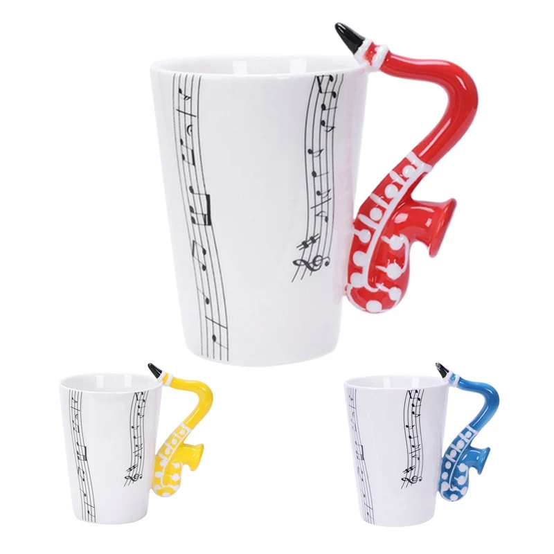 ABSS-саксофон керамические кофейные кружки фарфоровая молочная кружка Чайные чашки музыкальные ноты домашний офис посуда для напитков