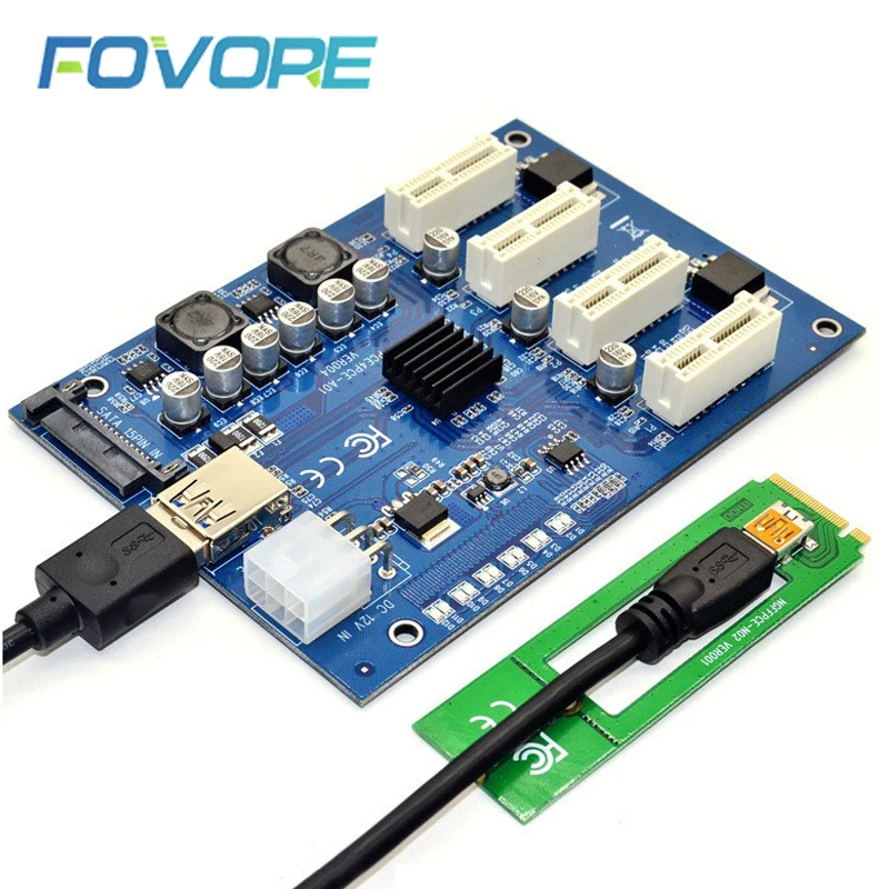 Плата расширения M2 NGFF PCI-E PCI Express Райзер-адаптер 4 слота PCIE адаптер порта PCI-e