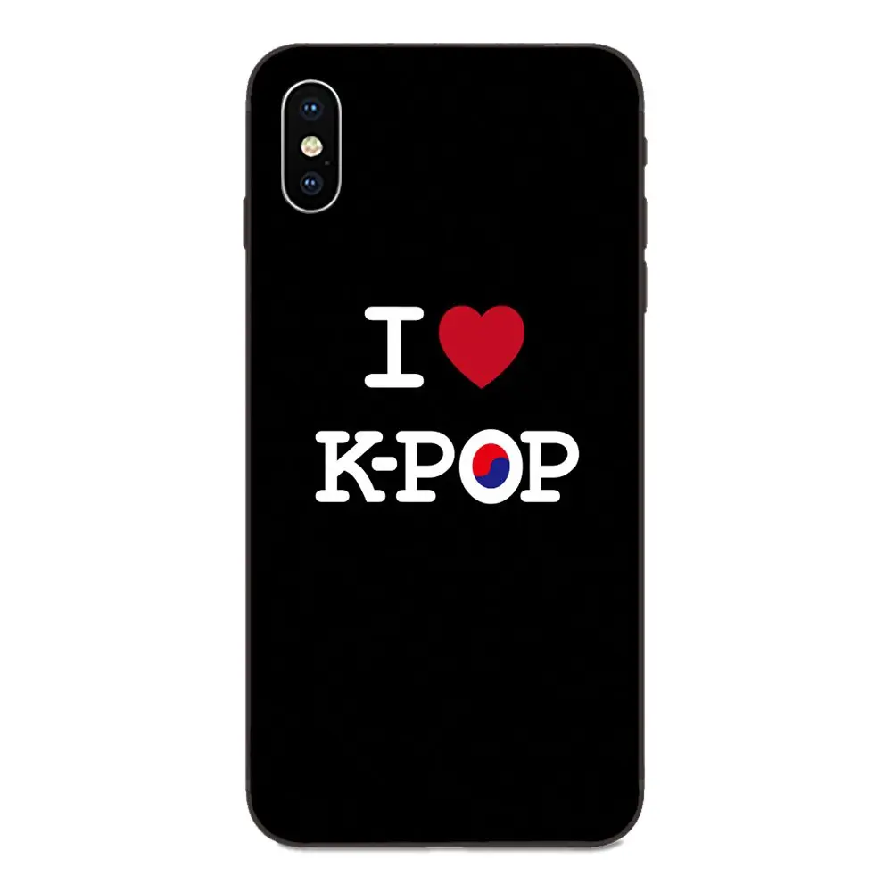 Для Apple IPhone X XS Max XR 4 4s 5 5S SE 6 6S 7 8 Plus TPU чехол для телефона I Love Kpop - Цвет: as picture