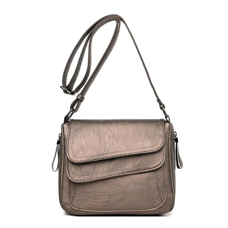 woman bag bolsas feminina Women Leather Messenger Bag Designer Shoulder Bag High Quality Crossbody Bags sac main femme handbag - Цвет: Gold