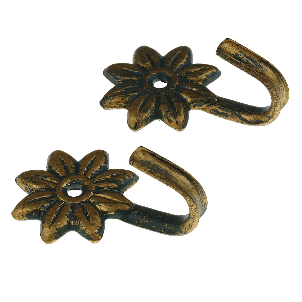 2x Vintage Curtain Hold Back Hook Accessories Window Treatment Hardware Ornament
