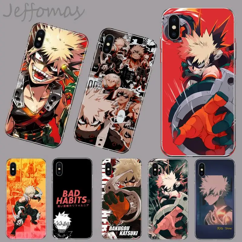 Katsuki Bakugo Boku no Hero academic DIY Роскошный чехол для телефона iphone 4 4s 5 5s 5c se 6 6s 7 8 plus x xs xr 11 pro