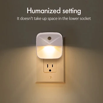 

White European Standard LED Night Light Mini Auto Light Sensor Control EU Plug LED Night Light Child Baby Bedroom Bedside Light