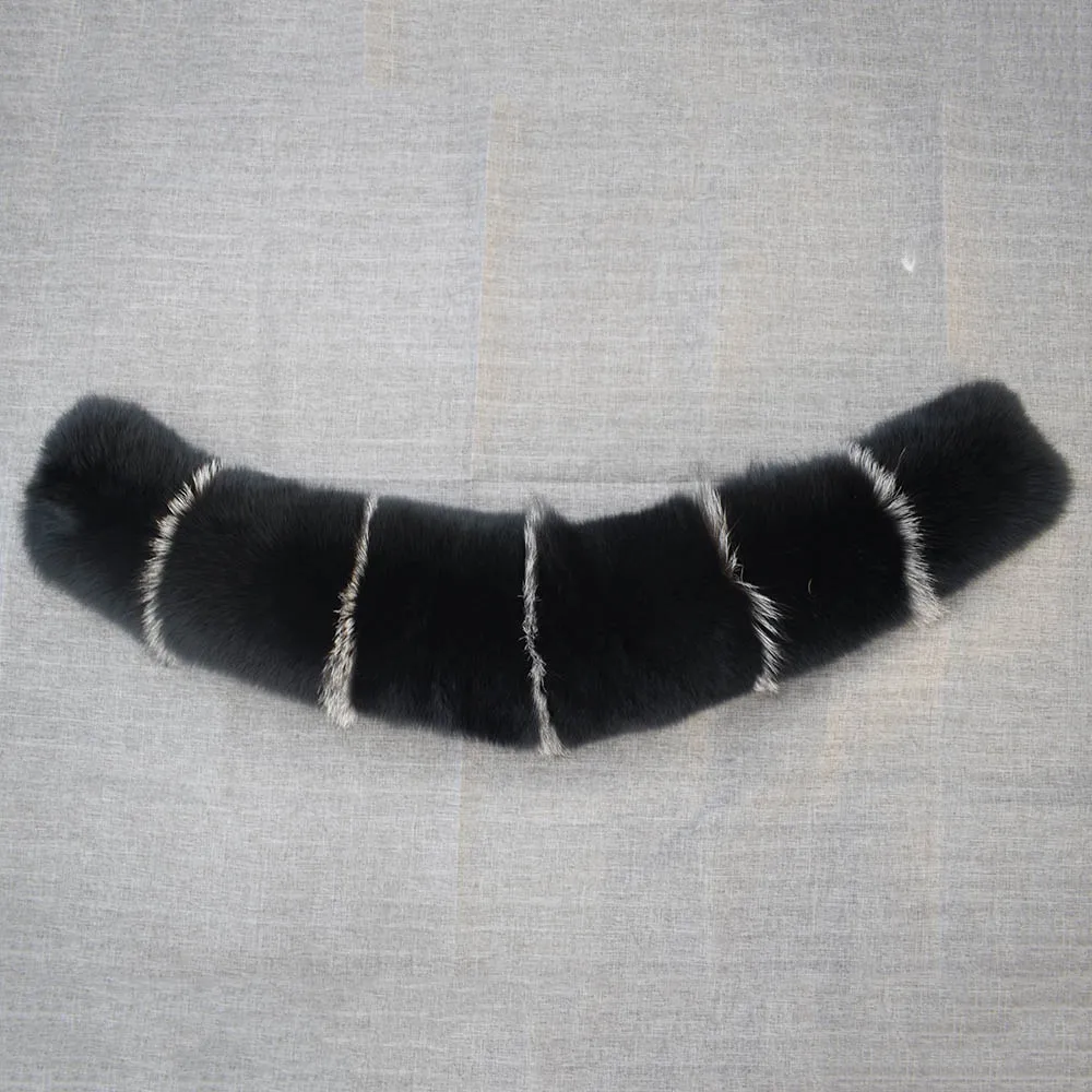 MS. Minshu натуральный Лисий меховой воротник для капюшона большого размера плотный меховой воротник из натуральной кожи лисы дизайн натуральный меховой воротник