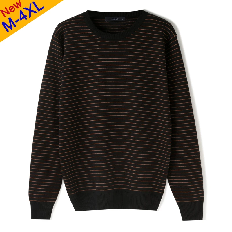 MuLS Brand Sweaters Men Pullovers Male 2019 Autumn New Round Neck Striped Sweater Jumpers Winter Spring O-Neck Cotton Knitwear | Мужская
