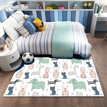 

Children Crawling Play Carpet Soft Area Rugs For Kids Room Cartoon Printing Children Game Mat Bedroom Bedside Carpet Home Decor
