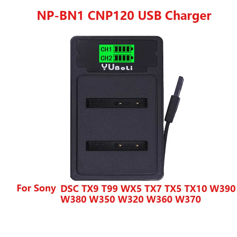 5 штук в наборе USB Порты и разъёмы цифровой Камера Батарея Зарядное устройство для sony NP-F550 NP-BD1 NP-BG1 NP-BN1 NP-BX1 NP-FW50 NP-FZ100 - Цвет: NP-BN1