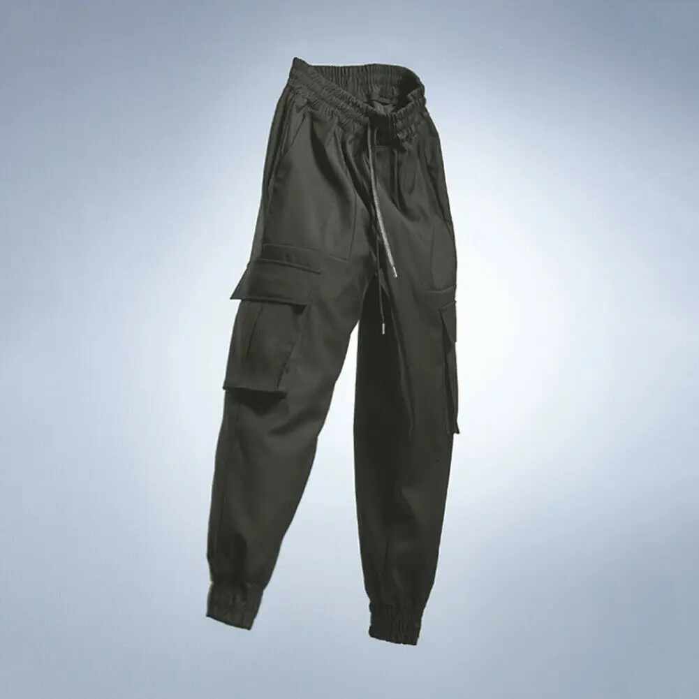 Мужские модные брюки-карго, с завязками на лодыжке, стиль сафари, длинные штаны, хип-хоп стиль, уличная одежда, штаны для бега, Мужские Танцевальные штаны, эластичный пояс - Цвет: Армейский зеленый
