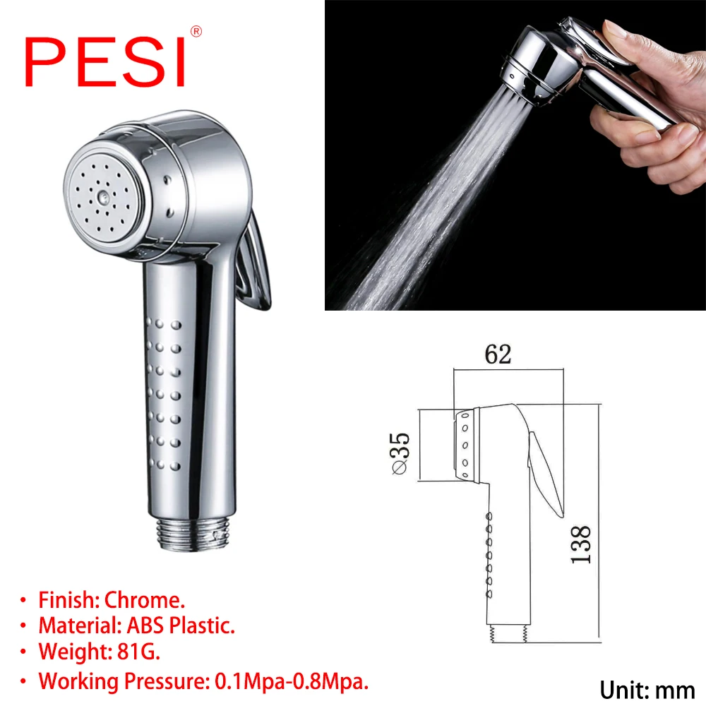Биде ткань пеленки опрыскиватель, Ручной Биде опрыскиватель набор, ABS подгузник опрыскиватель для туалета,, в хроме