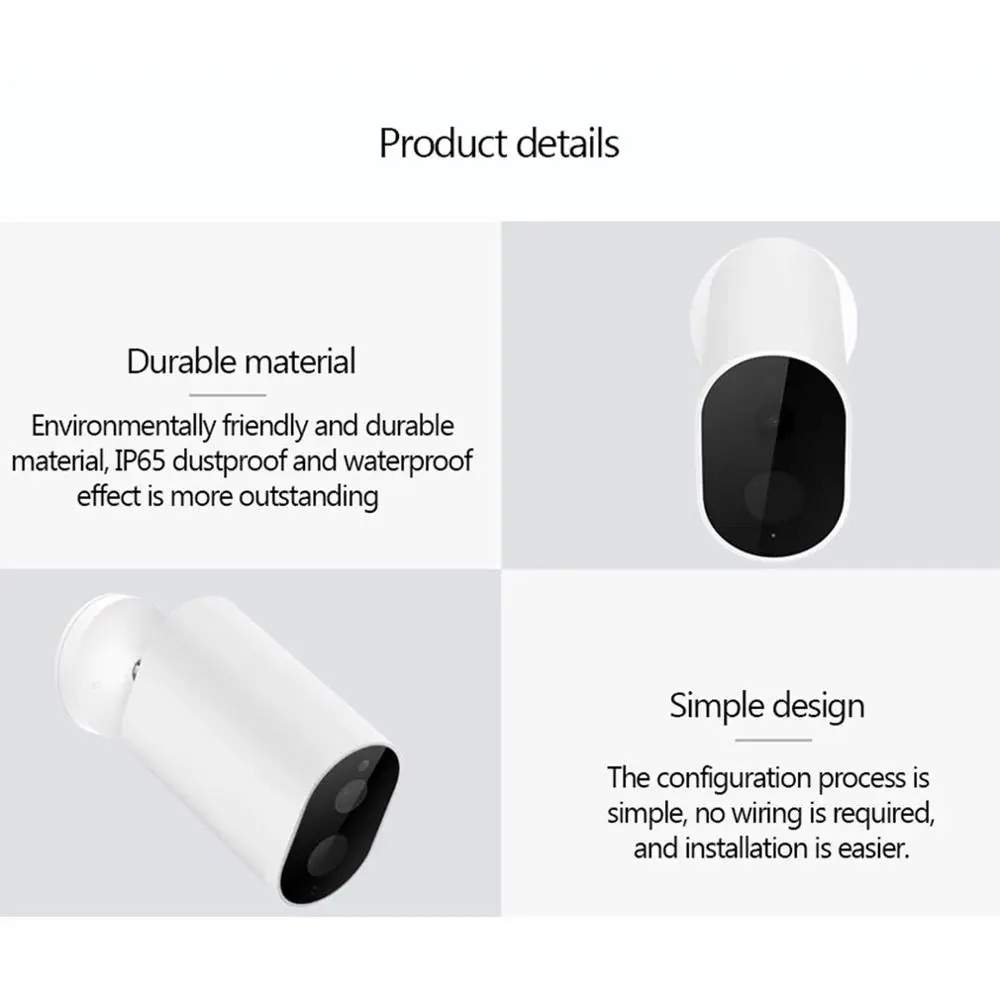  FOR Xiaomi Mijia Smart IP Camera With Battery Gateway 1080P AI Humanoid Detection APP Control Outdo